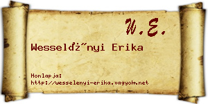 Wesselényi Erika névjegykártya